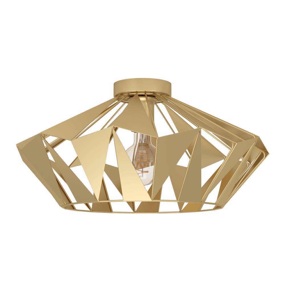 Carlton Ø47 Guld plafond Fra Eglo - Denne unikke loftslampe i guldfarvet metal giver rummet en følelse af elegance og modernitet.