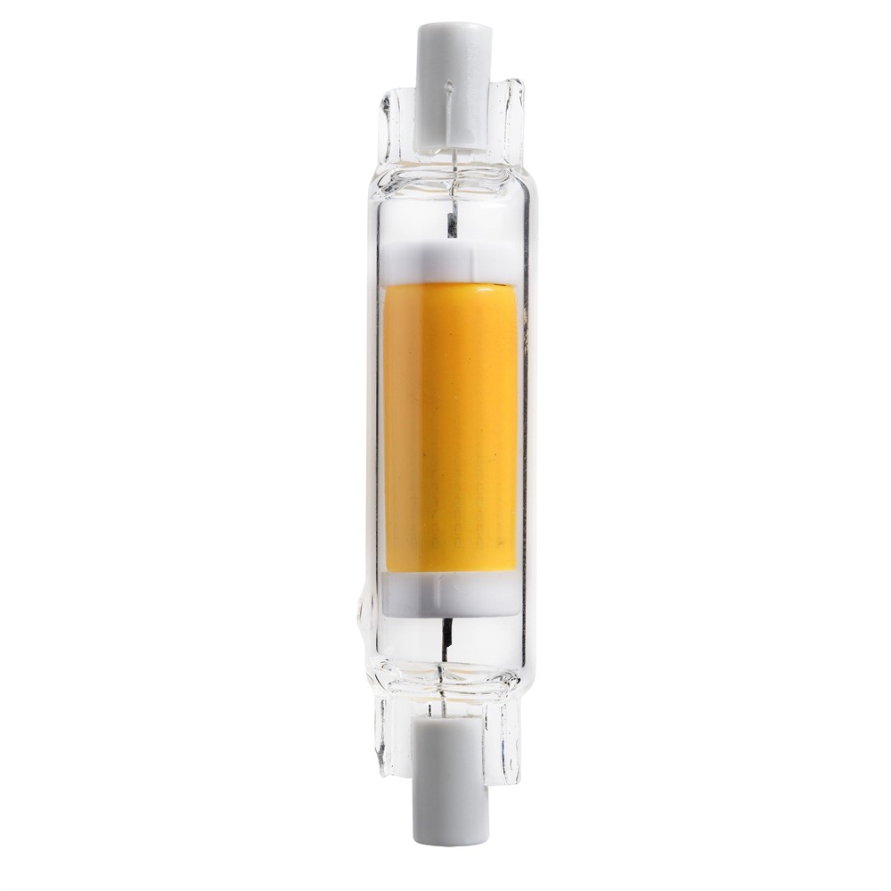 LED R7s 78mm 4W 3000K Dæmpbar Gennemsigtig Fra Unison - LED R7s 78mm 4W er en energieffektiv lyskilde med varmt lys t&aelig;ndt; 3000K og d&aelig;mpbar funktion, hvilket g&oslash;r den ideel til forskellige belysningsbehov.