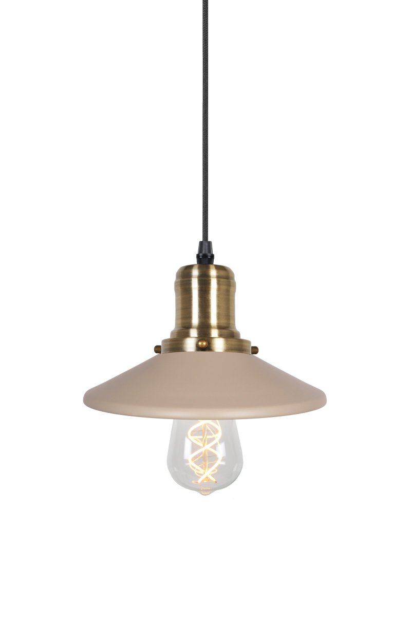 Disc Ø22 Beige vindueslampe Fra Globen Lighting - Leveres med en 3,5 m tekstilledning med afbryder og stik.
