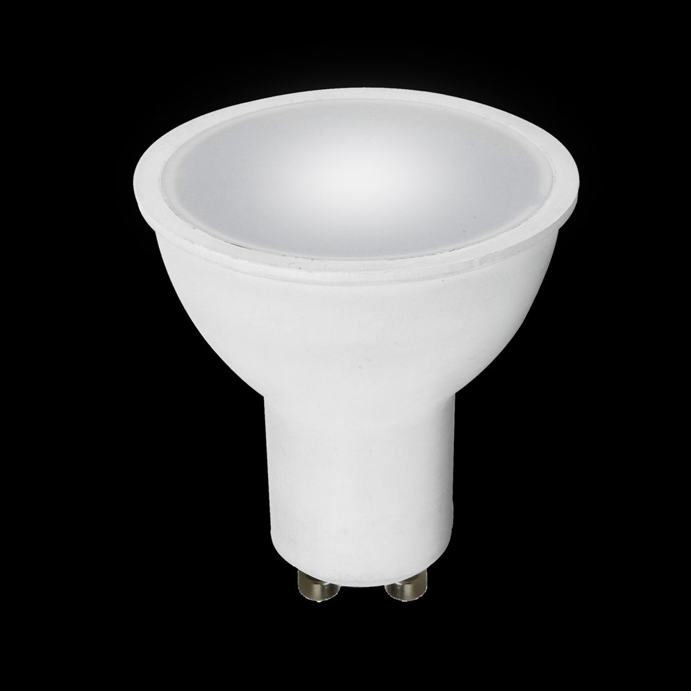 GU10 6W 2700K 3-trins dæmpbar Hvid Fra Unison - LED GU10 lyskilde med en effekt p&aring;; 6W og et varmt lys p&aring; 2700K giver b&aring;de energieffektivitet og justerbar belysning.