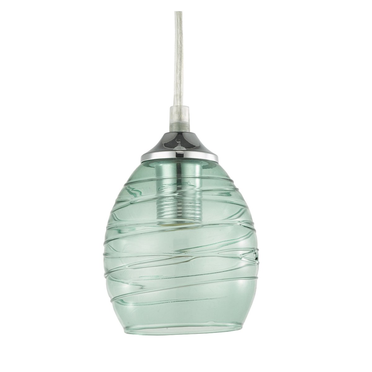 Zoom billede af Tellus Ø10 Grøn vindueslampe Fra Oriva - Den bl&oslash;dt formede glaslampe i en smuk mintgr&oslash;n nuance spreder et behageligt lys og skaber en harmonisk atmosf&aelig;re.