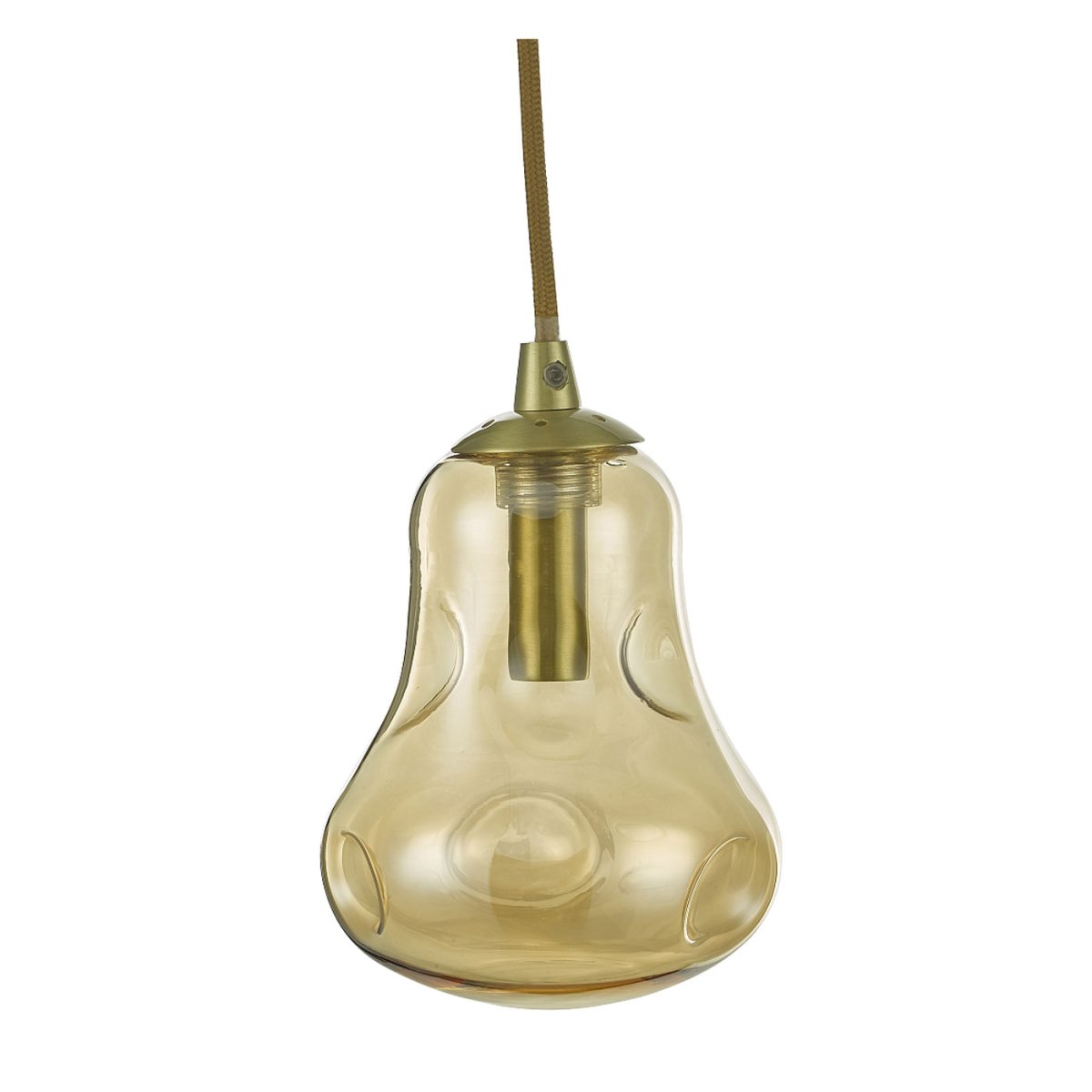 Zoom billede af Junis Ø10 Rav vindueslampe Fra Oriva - Med sin ravfarvede nuance og elegante messingdetaljer skaber den et atmosf&aelig;risk lys, der giver et luksuri&oslash;st pr&aelig;g til ethvert rum.