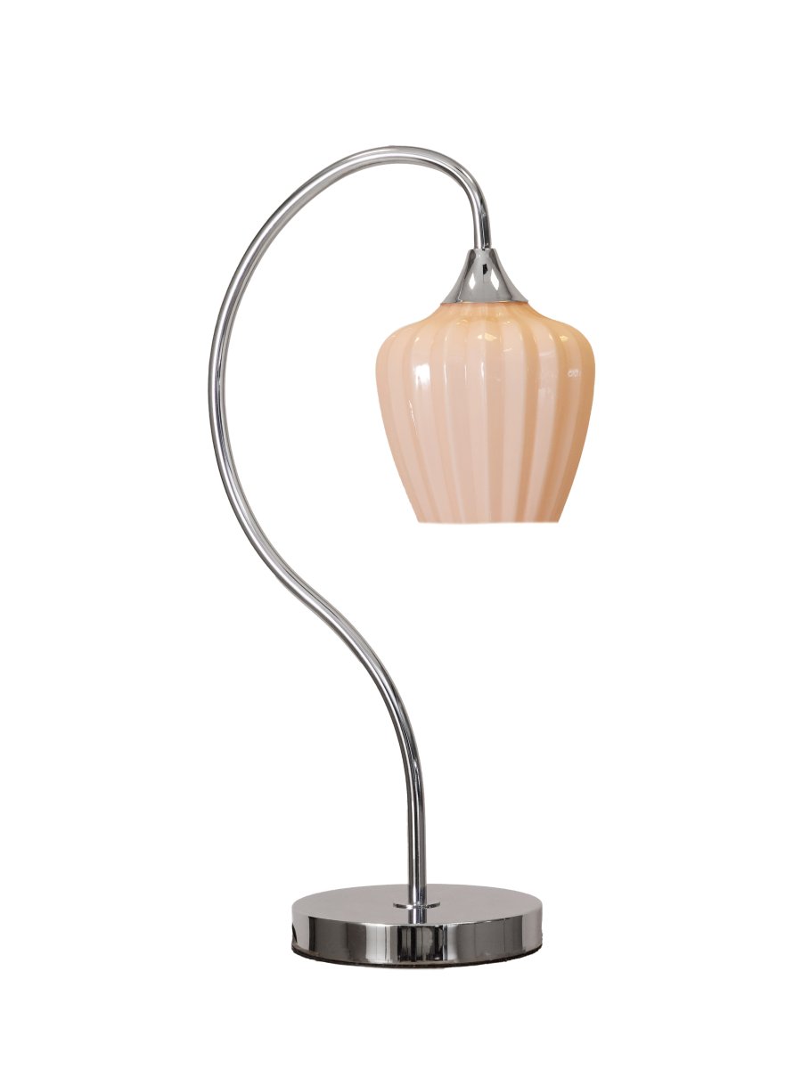 Amalfi 50cm Abrikos bordlampe Fra PR Home - Amalfi bordlampen har et elegant og tidl&oslash;st design med den karakteristiske bl&oslash;de form inspireret af sneg&aelig;kblomsten.