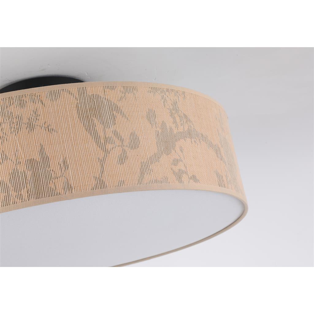 Isla Ø55 Lys brun plafond Fra Searchlight - Isla er en smuk loftslampe med en skærm lavet af miljøvenligt genbrugspapir og dekoreret med et blødt bladmønster i naturlige toner - perfekt til at skabe en varm og beroligende atmosfære.