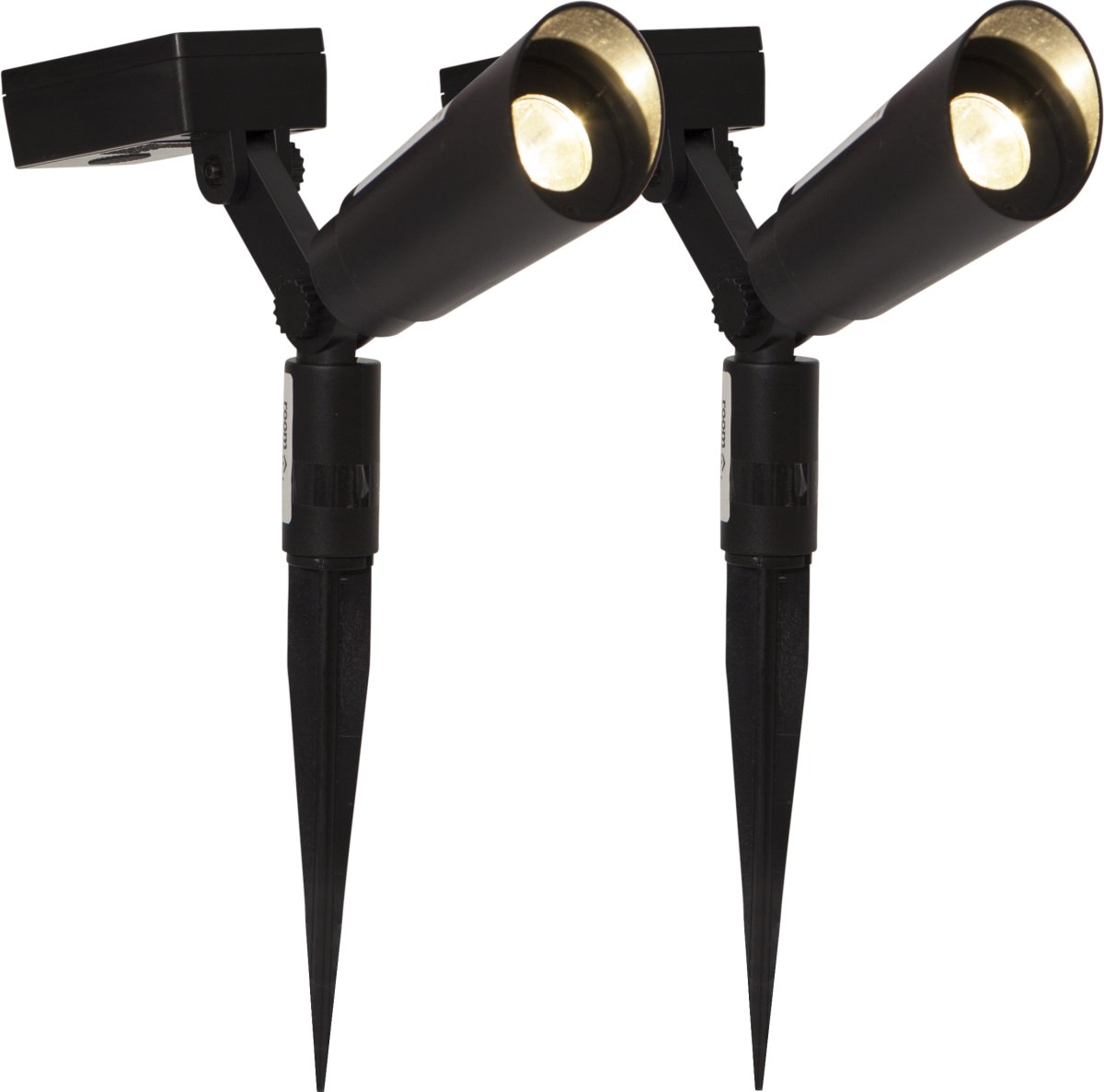 Powerspot 2-pk Sort solcellelampe Fra Star Trading - Perfekt til at oplyse haven, blomsterbede eller til at rette lyset mod facaden.