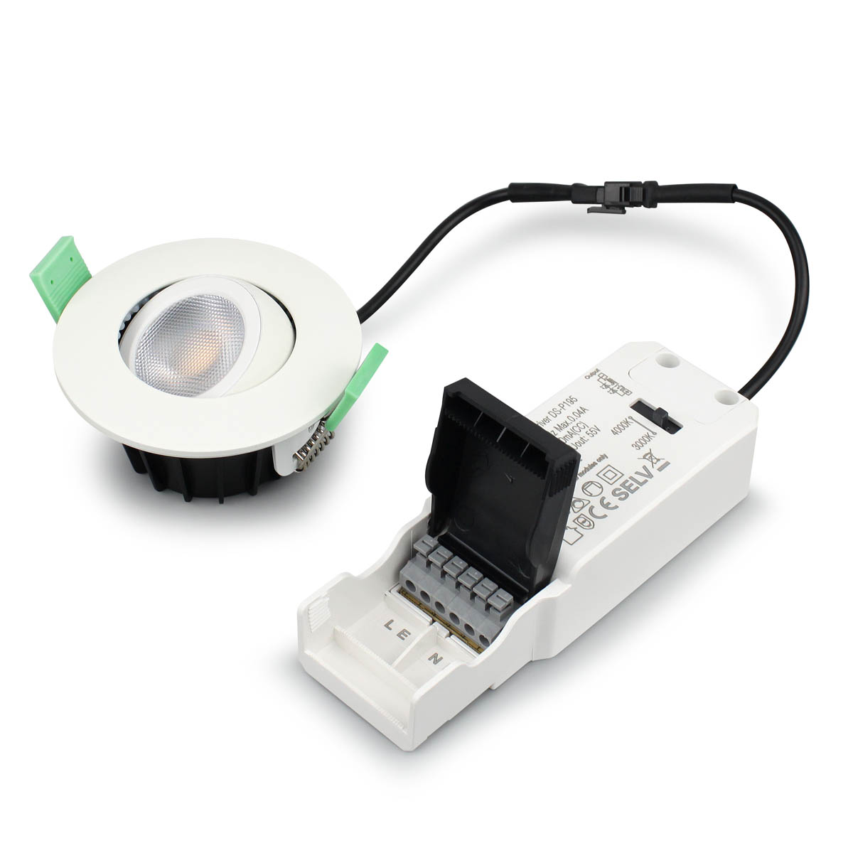 Sanna 230V 3000-4000K Hvid Fra Llitt - Med en IP65-klassificering passer den lige godt ind i alle husets rum, b&aring;de indend&oslash;rs og udend&oslash;rs, og der er ogs&aring; mulighed for montering direkte mod isolering.