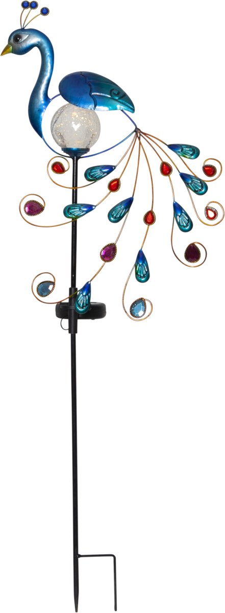 Peacock Multi-formål solcellelampe Fra Star Trading - Denne stilfulde solcelledekoration i form af en hest vil være et farverigt indslag i haven.