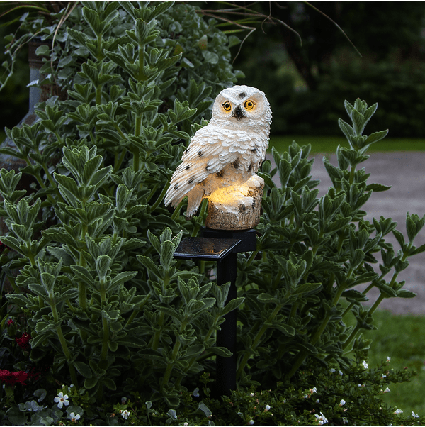 Owl Off-white solcellelampe Fra Star Trading - Soldekorationen Owl er en fantastisk og dekorativ belysning til haven.