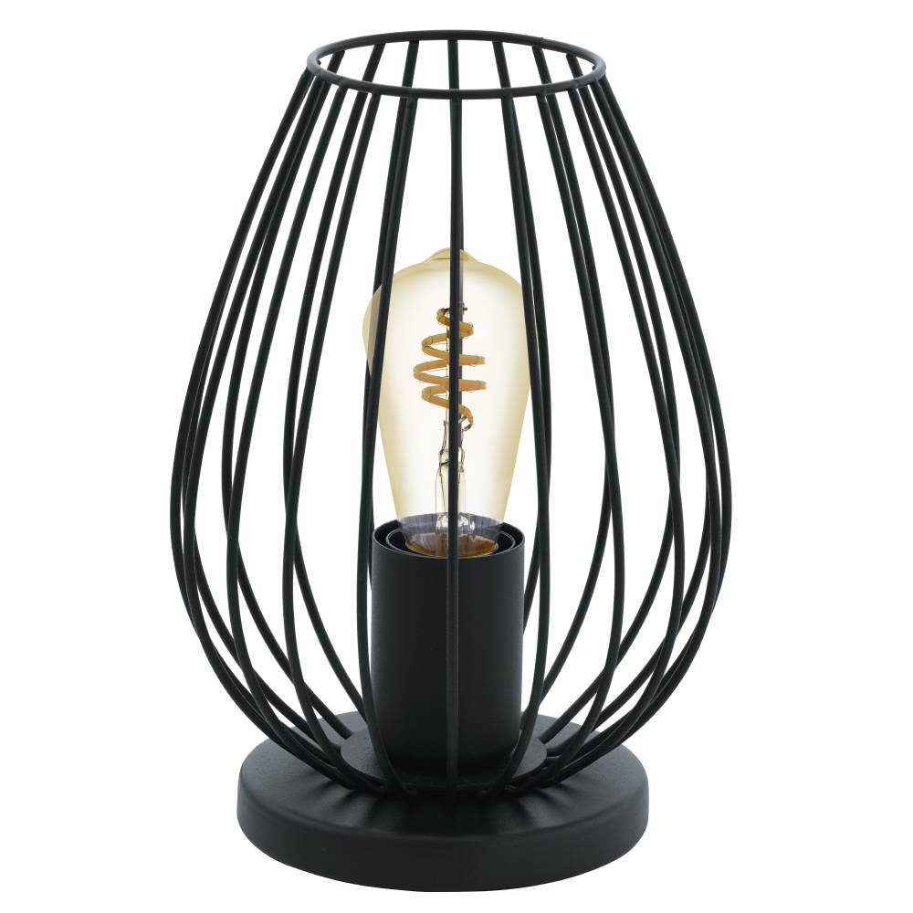 Newtown 23cm Sort bordlampe Fra Eglo - Perfekt til sengeborde, skriveborde eller som en dekorativ detalje i din stue, denne lampe er en fantastisk løsning til at forbedre din indretning.