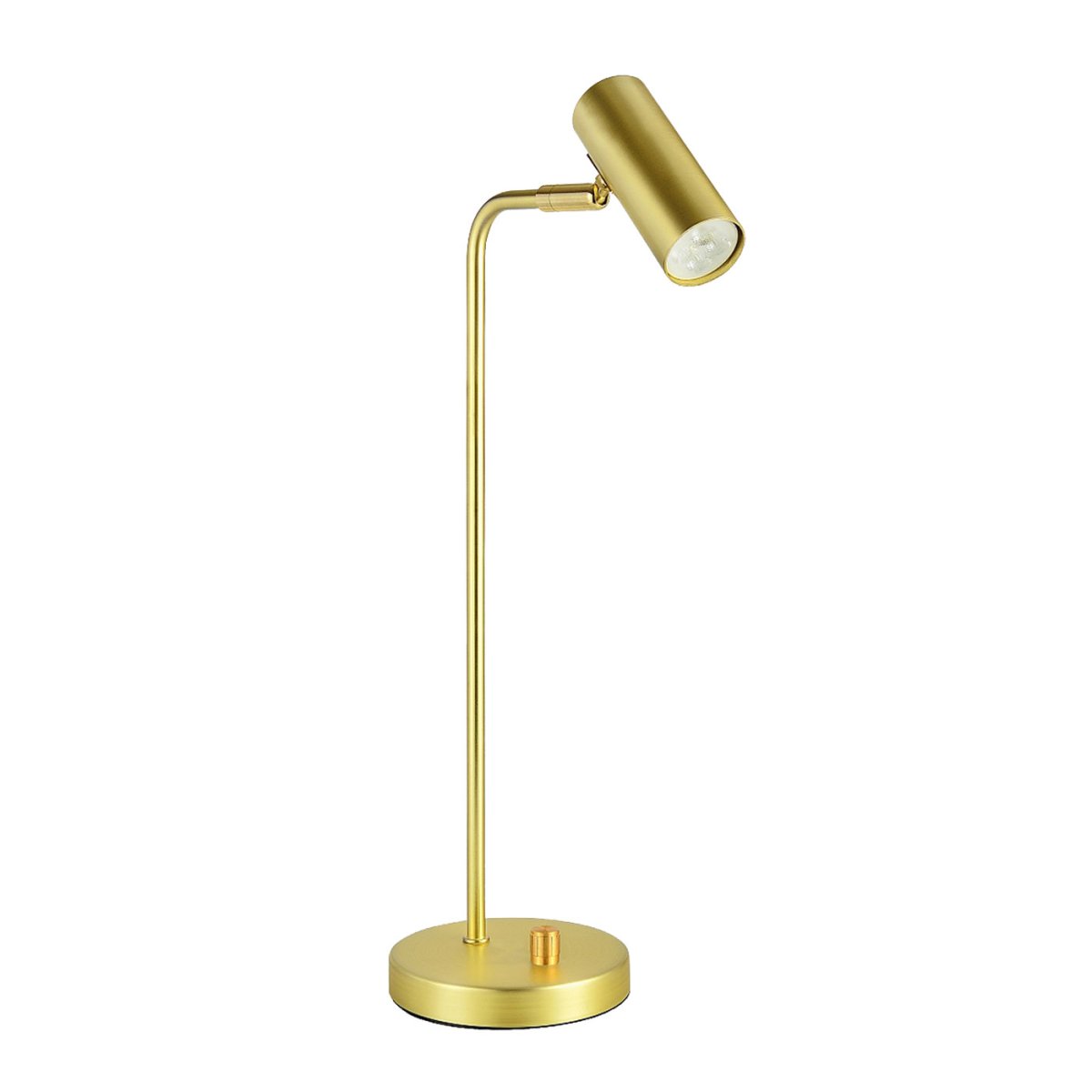 Mini 43cm Børstet messing skrivebordslampe Fra Oriva - Mini bordlampe i metal med b&oslash;rstet messing finish er en elegant og praktisk lampe.