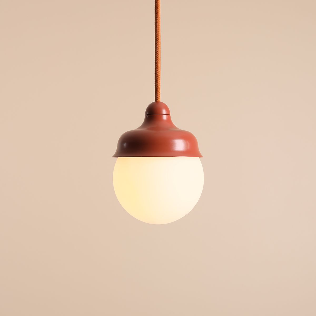 Wave Ø17 Orange loftslampe Fra Artera - Wave er et moderne vedh&aelig;ng med retrodesign lavet af metal og opalglas.