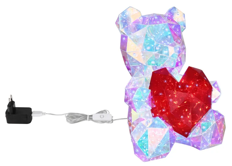 Brondar Gennemsigtig børnelampe Fra Globo Lighting - Den charmiga bordslampan i form av en s&ouml;t bj&ouml;rn med ett hj&auml;rta i kristall-look sprider ett magiskt sken i rummet.