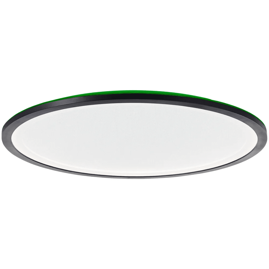 Mosako Ø50 Sort plafond Fra Brilliant - Over panelet mod loftet er der en LED-strip, der kan lyse i forskellige farver med en RBG-funktion.