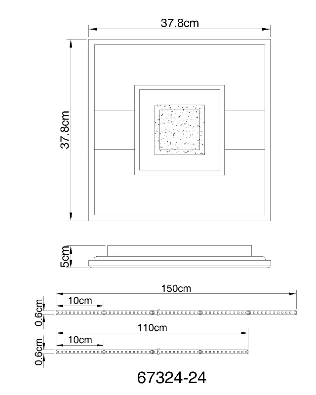 Pikara 38cm Træ plafond Fra Globo Lighting - Lampan &auml;r tillverkad i en stilfull kombination av metall i tr&auml;look och en mattsvart finish, vilket ger den en modern men samtidigt naturlig k&auml;nsla.