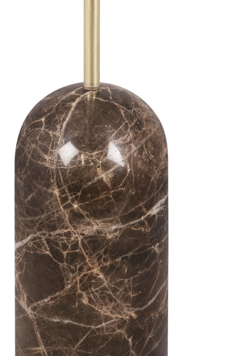 Torrano Brun marmor gulvlampe Fra Globen Lighting - Der kan være farvevariationer i lampebasen, da den er lavet af sten, som er et naturmateriale, så hver lampe er unik.