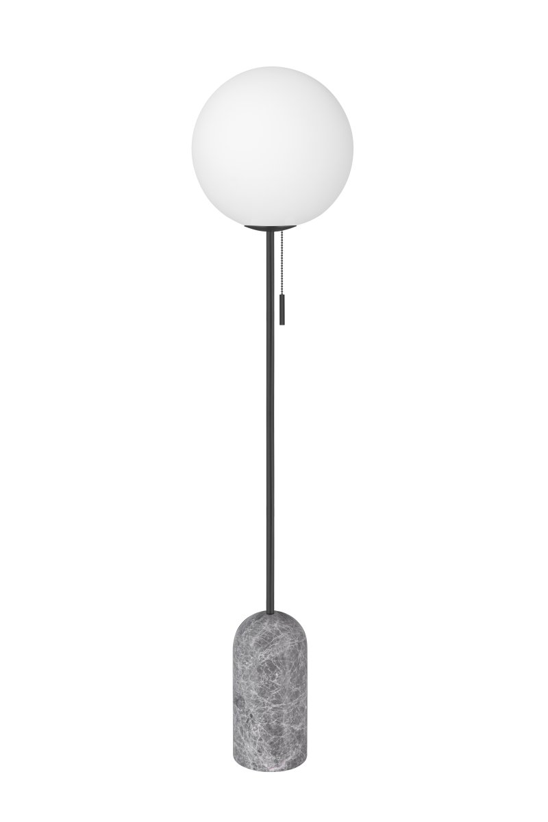Torrano Grå marmor gulvlampe Fra Globen Lighting - Der kan være farvevariationer i lampebasen, da den er lavet af sten, som er et naturmateriale, så hver lampe er unik.