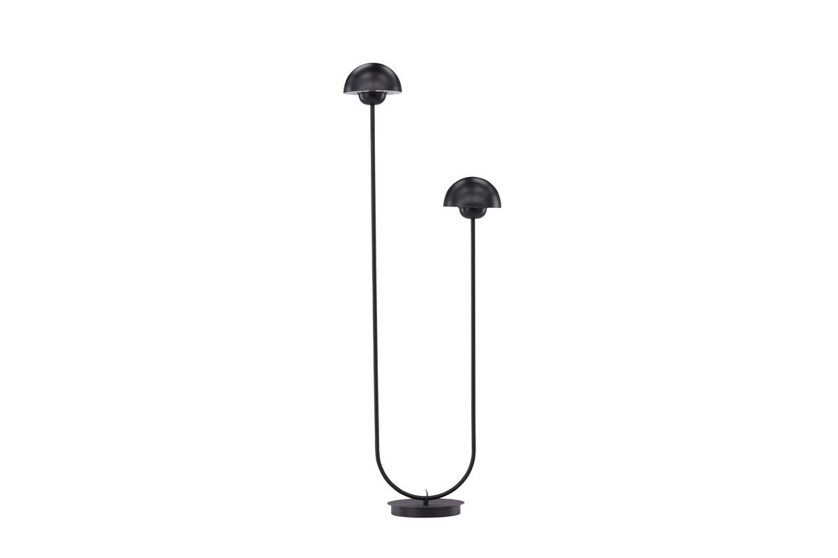 Lyckorna Sort gulvlampe Fra Venture Design - Denne lampe er perfekt til dem, der leder efter en dekorativ, men samtidig stilfuld lampe med et blødt design, der passer ind i de fleste rum og indretningsstile.