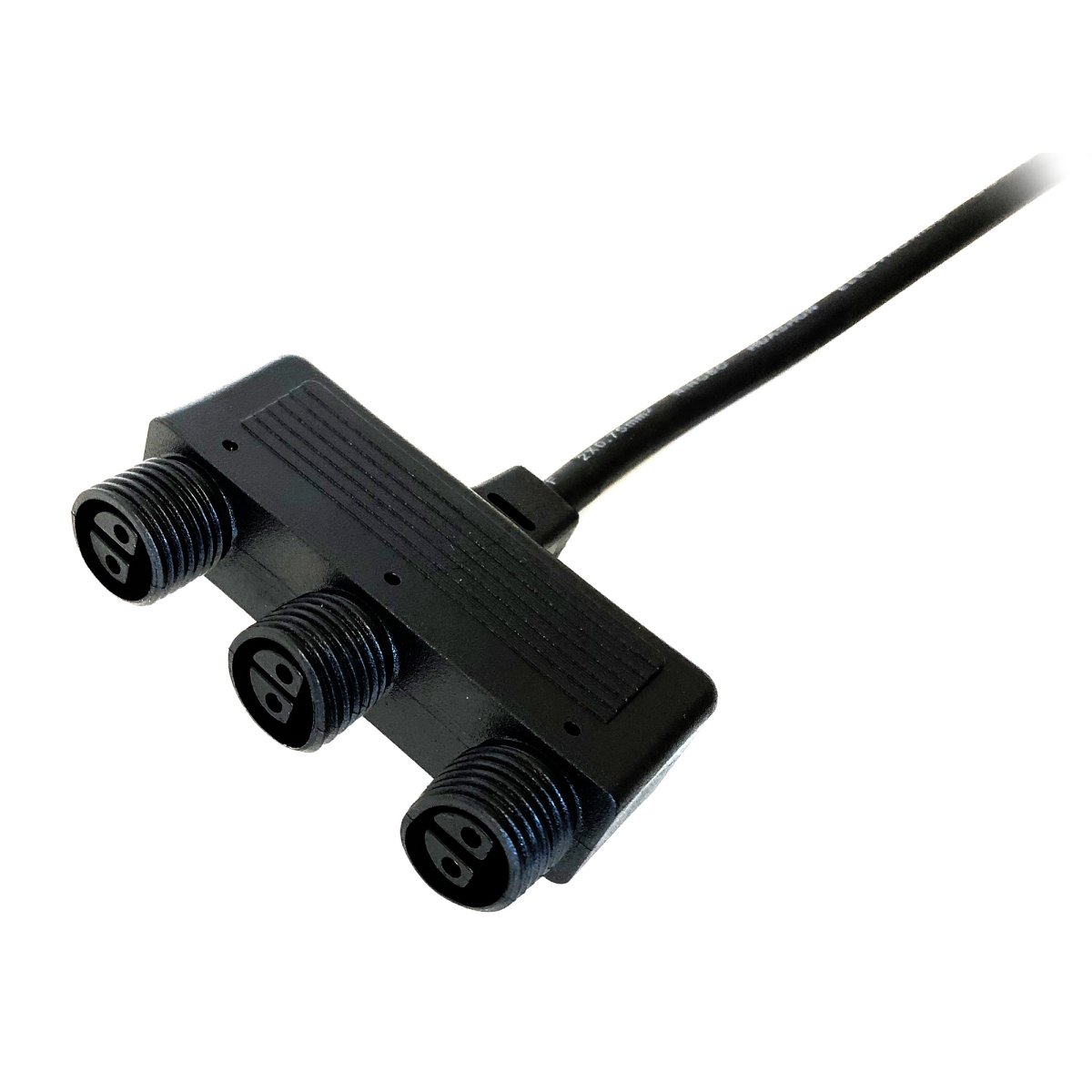 3-Vejs Udtag Sort Fra Lightson - Afgreningsforbindelse med tre stikkontakter du bruger n&aring;r du skal dele systemet et sted p&aring;; vejen.