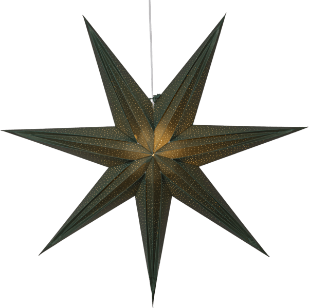 Holly Ø75 Grøn Fra Star Trading - Stjernen skaber julestemning i hjemmet og har et flot perlem&oslash;nster, der giver et flot sk&aelig;r.