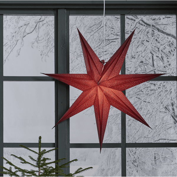 Holly Ø60 RØD Fra Star Trading - Stjernen skaber julestemning i hjemmet og har et flot perlem&oslash;nster, der giver et flot sk&aelig;r.