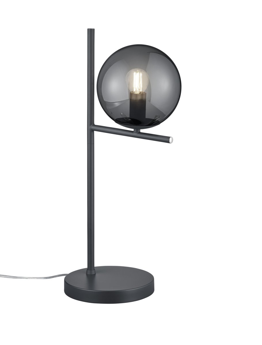 Pure 52cm Røgfarvet bordlampe Fra Trio Lighting - Den er perfekt til kister, natborde og skænke.
