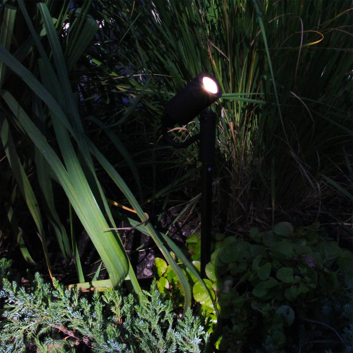 Astro Mørkegrå Fra Lightson - Lyset har en fin spredning og kan rettes både op og ned, hvilket gør at lampen er velegnet til mange forskellige typer buske og træer, men også; korridorer og stier.