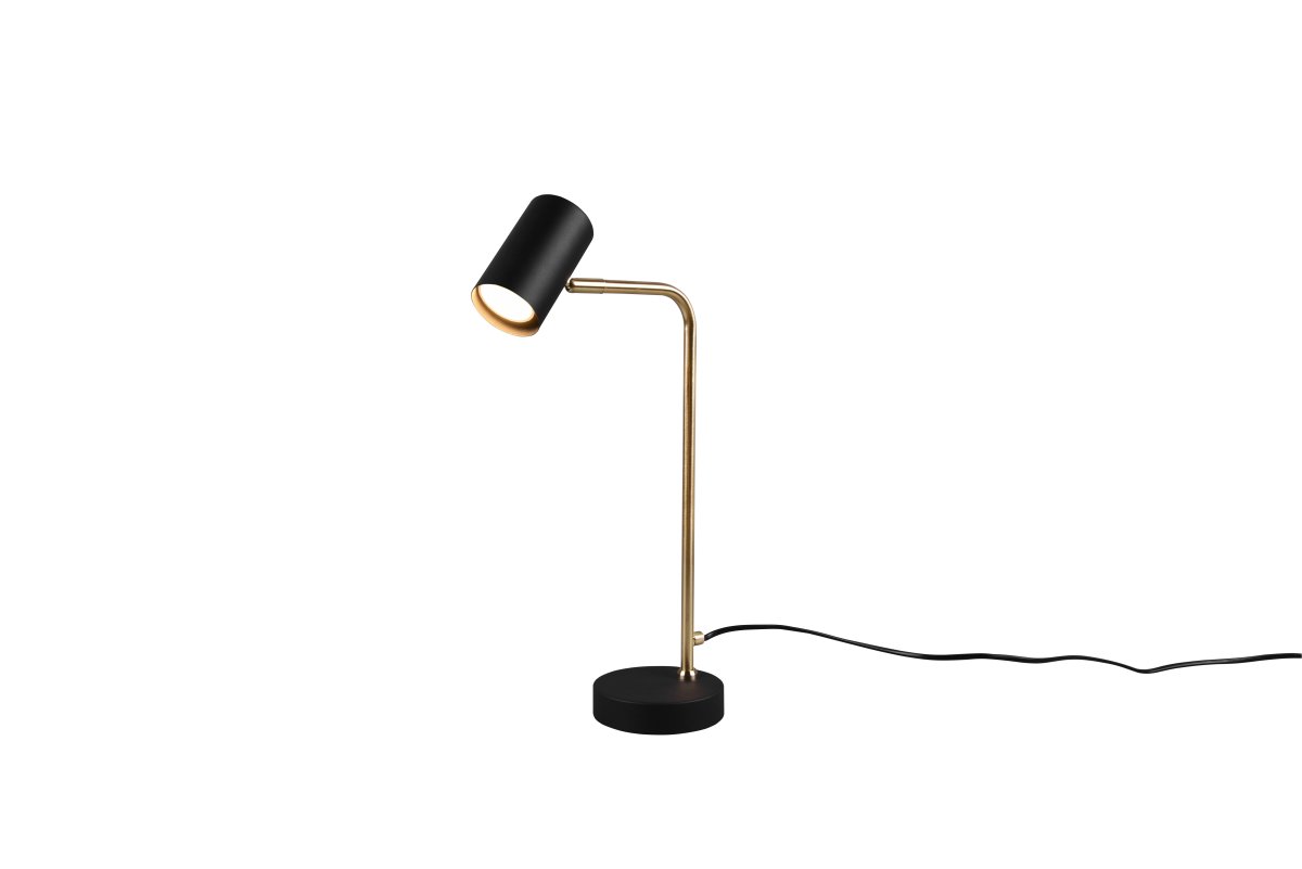 Marley 45cm Mat messing skrivebordslampe Fra Trio Lighting - Den moderne kombination af mat sort og mat messing giver stilfulde kontraster og fremhæver interiøret.