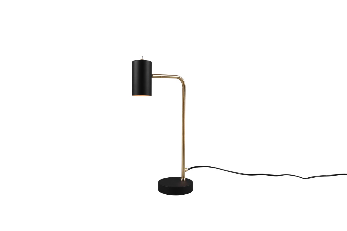 Marley 45cm Mat messing skrivebordslampe Fra Trio Lighting - Den moderne kombination af mat sort og mat messing giver stilfulde kontraster og fremhæver interiøret.