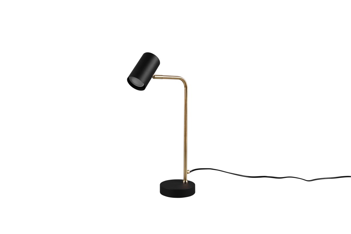Marley 45cm Mat messing skrivebordslampe Fra Trio Lighting - Den moderne kombination af mat sort og mat messing giver stilfulde kontraster og fremhæver interiøret.