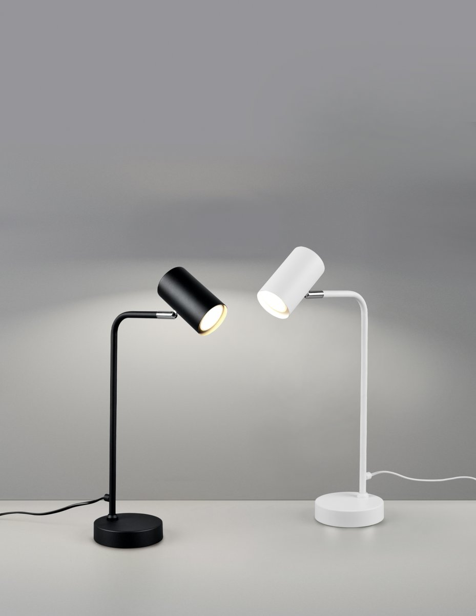 Marley 45cm Sort skrivebordslampe Fra Trio Lighting - Lampehovedet er justerbart og kan rettes både op og ned, hvilket gør det perfekt som læselampe på; skrivebordet eller som accentbelysning på en byr&aring;.