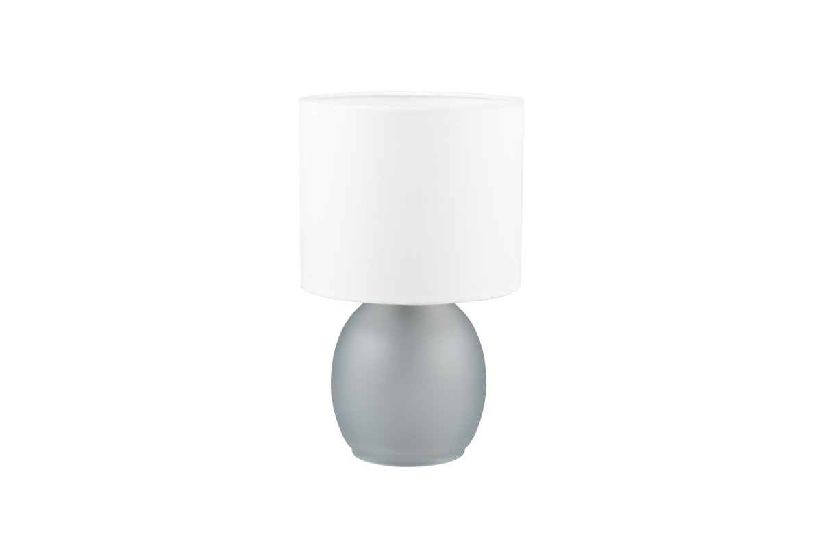 Vela 30cm Grå bordlampe Fra Trio Lighting - Den sofistikerede farvekombination af hvid og grå fuldender lampens design og giver en moderne følelse, hvilket gør den til en ideel indretningsdetalje i dit hjem.