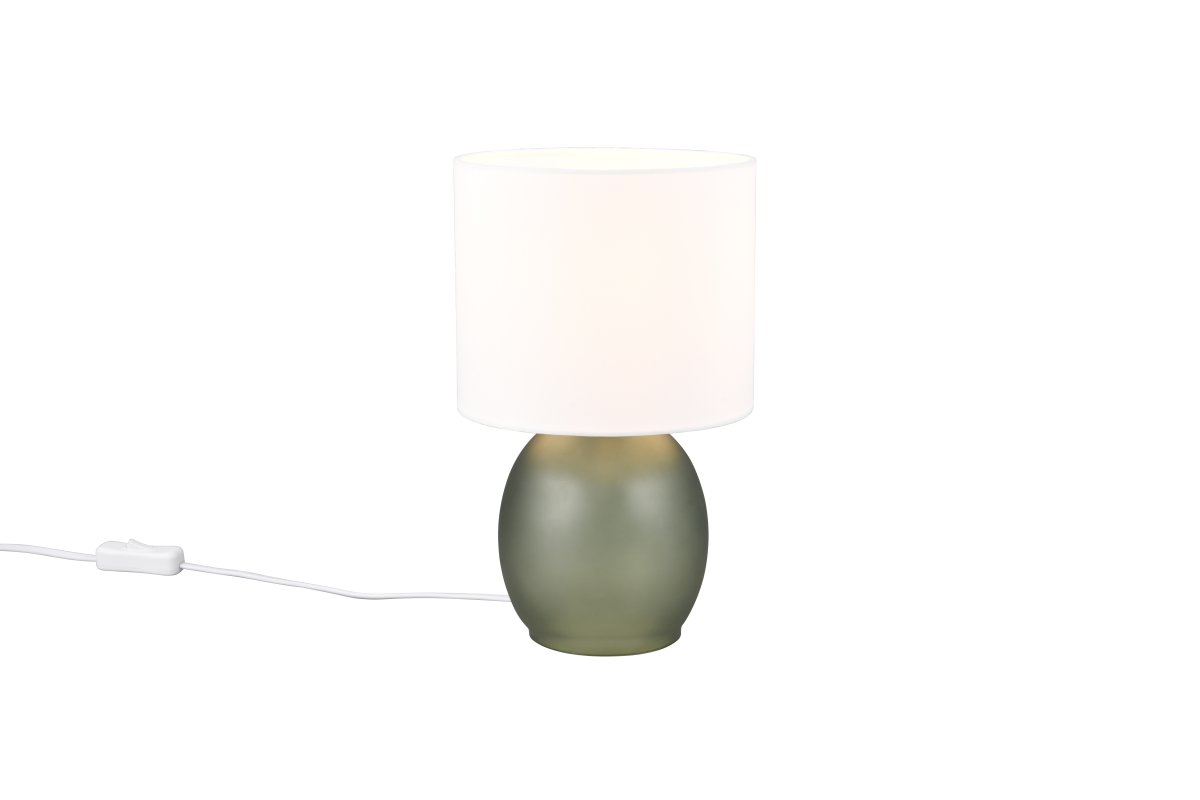 Vela 30cm Grøn bordlampe Fra Trio Lighting - Den sofistikerede farvekombination af hvid og grøn fuldender lampens design og giver den et moderne præg, hvilket gør den til en ideel indretningsdetalje i dit hjem.