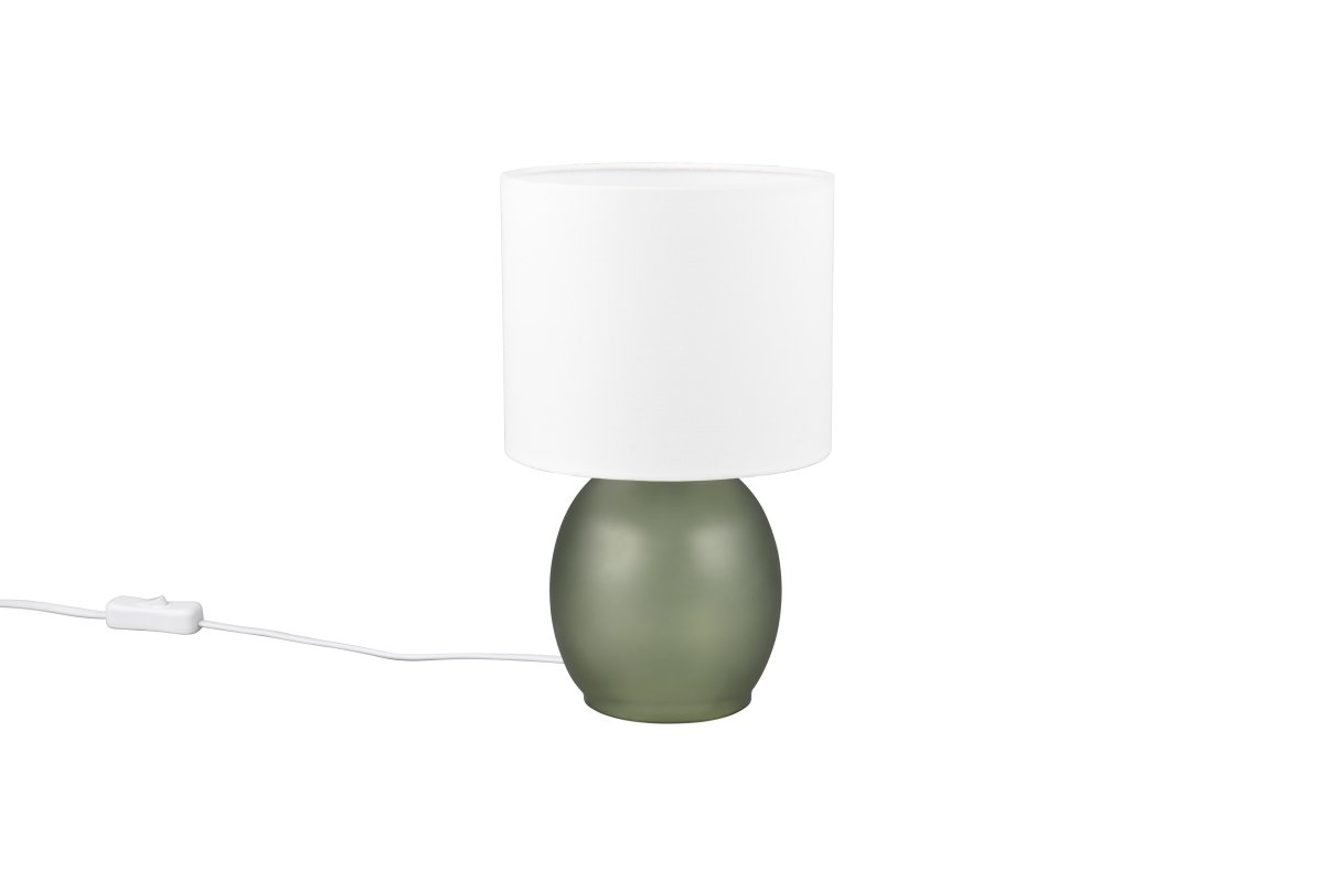 Vela 30cm Grøn bordlampe Fra Trio Lighting - Den sofistikerede farvekombination af hvid og grøn fuldender lampens design og giver den et moderne præg, hvilket gør den til en ideel indretningsdetalje i dit hjem.