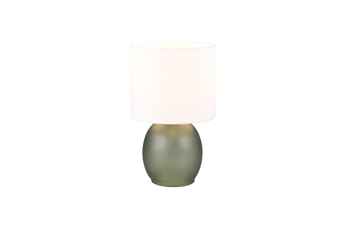 Vela 30cm Grøn bordlampe Fra Trio Lighting - Den sofistikerede farvekombination af hvid og grøn fuldender lampens design og giver den et moderne præg, hvilket gør den til en ideel indretningsdetalje i dit hjem.