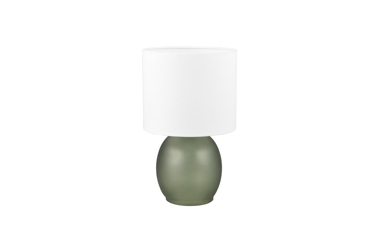 Vela 30cm Grøn bordlampe Fra Trio Lighting - Den sofistikerede farvekombination af hvid og grøn fuldender lampens design og giver den et moderne præg, hvilket gør den til en ideel indretningsdetalje i dit hjem.