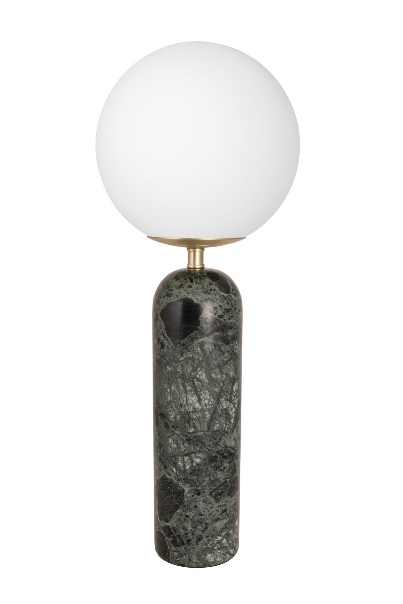 Torrano 53cm Mørkegrøn marmor bordlampe Fra Globen Lighting - Sten er et naturmateriale, og marmoreringens farve og nuancer varierer og skaber et unikt mønster for hvert møbel.
