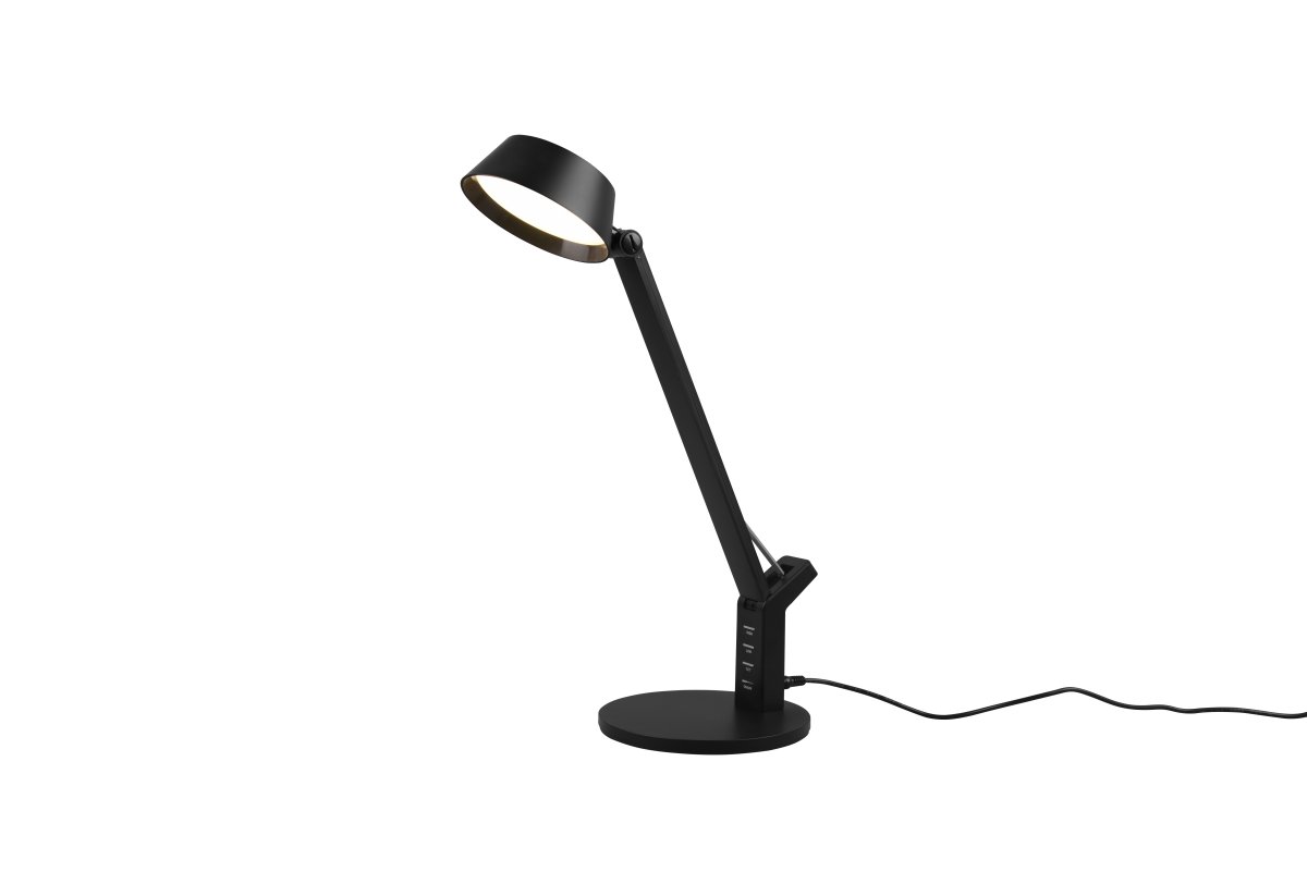 Ava 40cm Sort skrivebordslampe Fra Trio Lighting - Bordlampen AVA med sensordæmper giver fleksibel justering af både lysstyrke og lysfarve, fra varm hvid til kølig hvid.