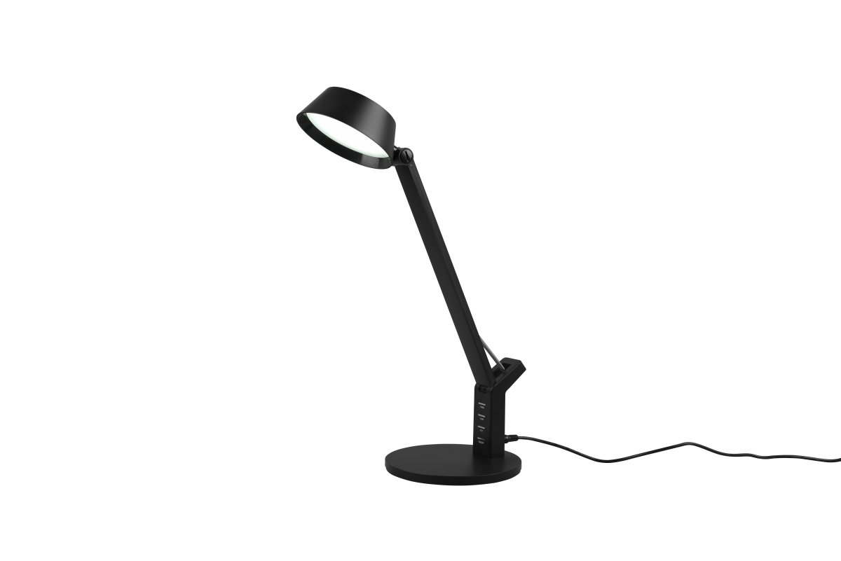 Ava 40cm Sort skrivebordslampe Fra Trio Lighting - Bordlampen AVA med sensordæmper giver fleksibel justering af både lysstyrke og lysfarve, fra varm hvid til kølig hvid.