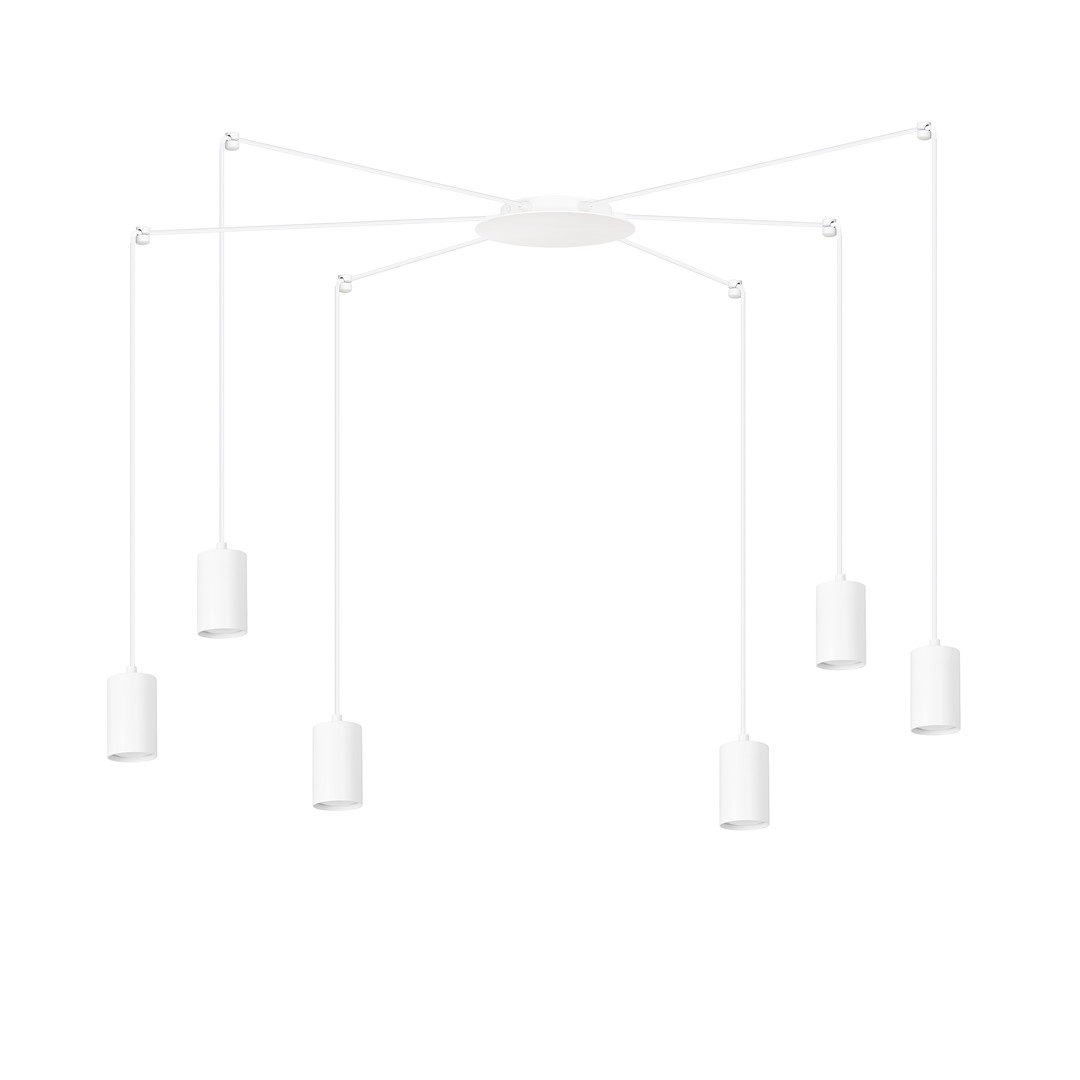 Traker 6 Hvid loftslampe Fra Emibig Lighting - Traker er en loftslampe af edderkop, som takket være sine lange rør giver mange muligheder.