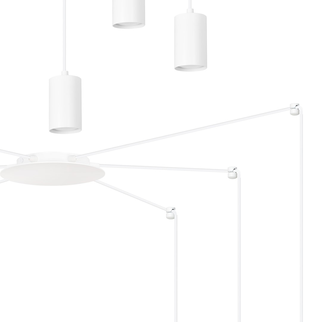 Traker 6 Hvid loftslampe Fra Emibig Lighting - Traker er en loftslampe af edderkop, som takket være sine lange rør giver mange muligheder.
