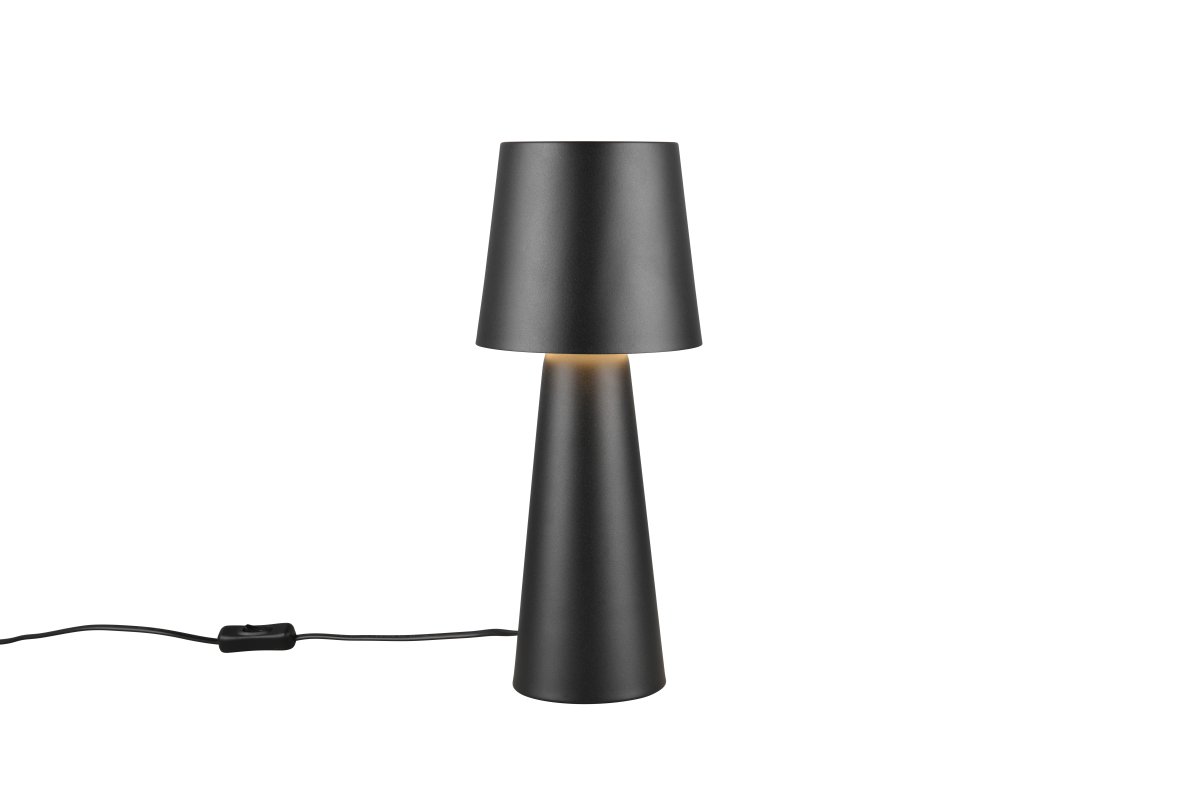 Nubian 40cm Sort bordlampe Fra Trio Lighting - Den praktiske ledningskontakt g&oslash;r den nem at bruge, og dens monokrome design g&oslash;r lampen til en diskret, men i&oslash;jnefaldende funktion i ethvert rum.