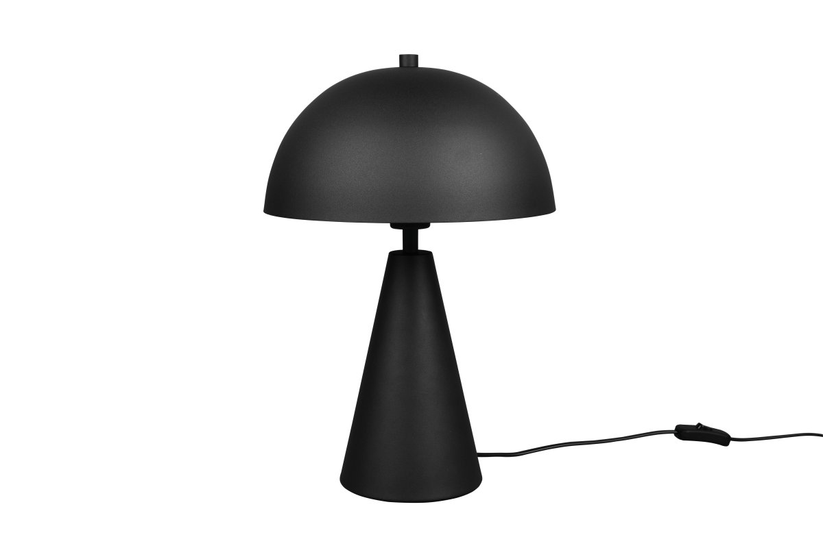 Alfie 43cm Sort bordlampe Fra Trio Lighting - Med sin elegante svampeform i højkvalitets metal og matsort overflade giver den et subtilt, nedadrettet lys, der skaber behagelig, indirekte belysning.