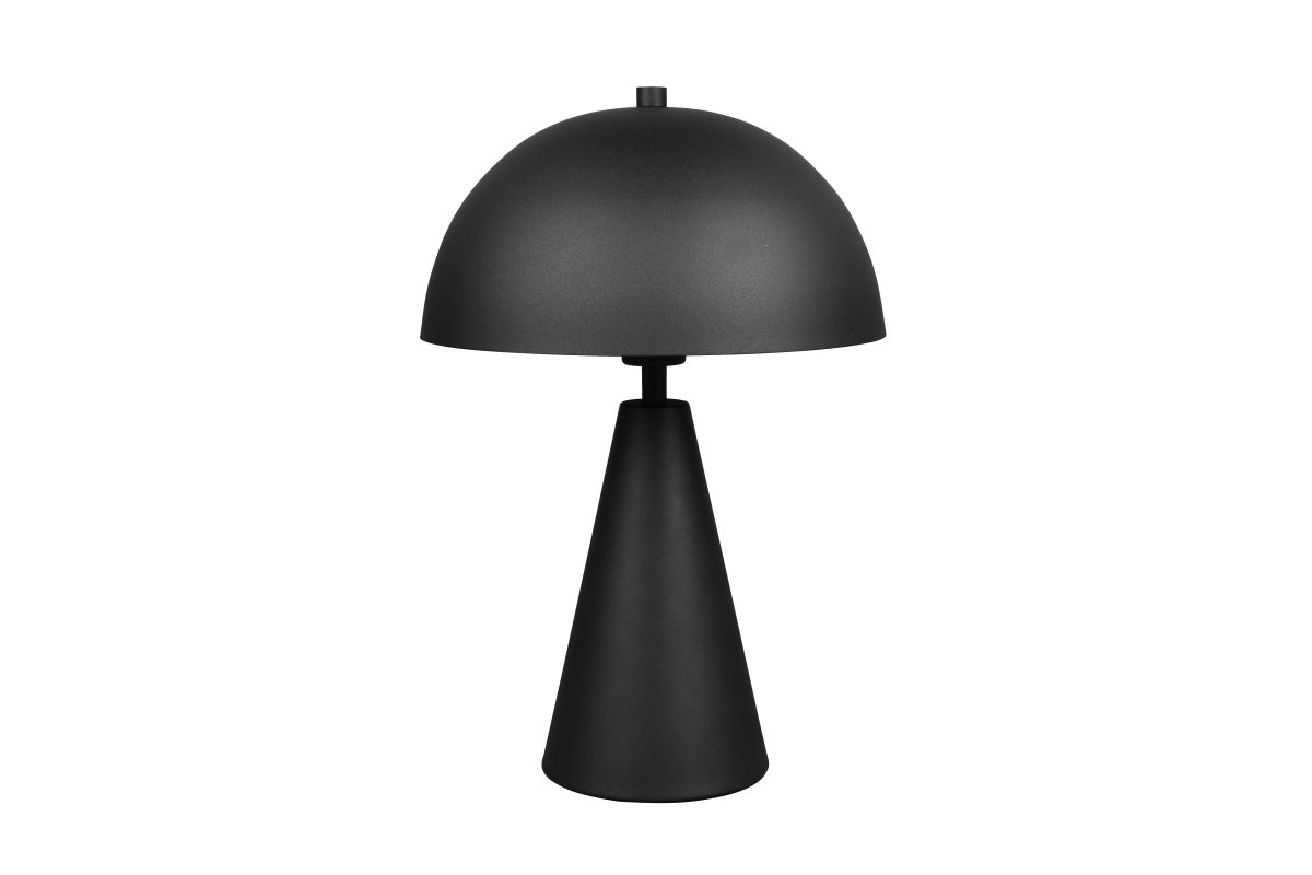 Alfie 43cm Sort bordlampe Fra Trio Lighting - Med sin elegante svampeform i højkvalitets metal og matsort overflade giver den et subtilt, nedadrettet lys, der skaber behagelig, indirekte belysning.
