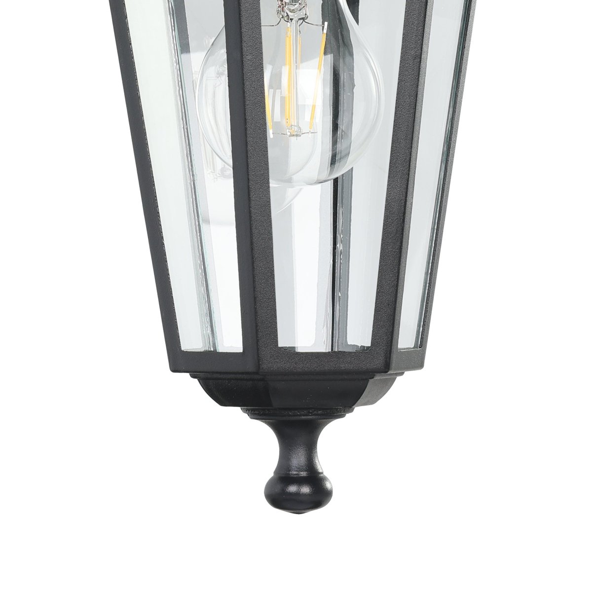 Laterna Sort udendørslampe Fra Eglo - Det klare glas g&oslash;r det muligt at se lyskilden og spreder et behageligt og stemningsfuldt lys.