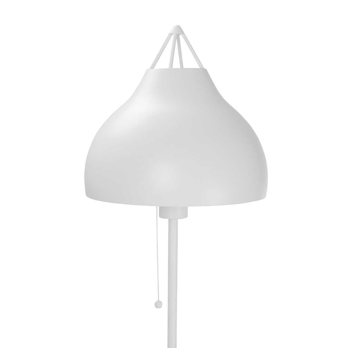 Pyra Hvid gulvlampe Fra Dyberg Larsen - Pyra gulvlampe i smuk mat hvid farve har et klassisk, nordisk design med en stor og elegant form, der spreder et blødt og stemningsfuldt lys.