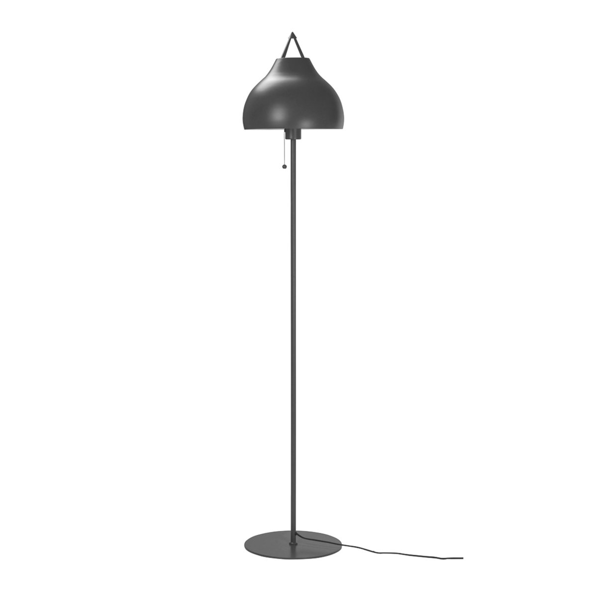 Pyra Grå gulvlampe Fra Dyberg Larsen - Pyra gulvlampe i smuk mat grå; farve har et klassisk, nordisk design med en stor og elegant form, der spreder et blødt og stemningsfuldt lys.
