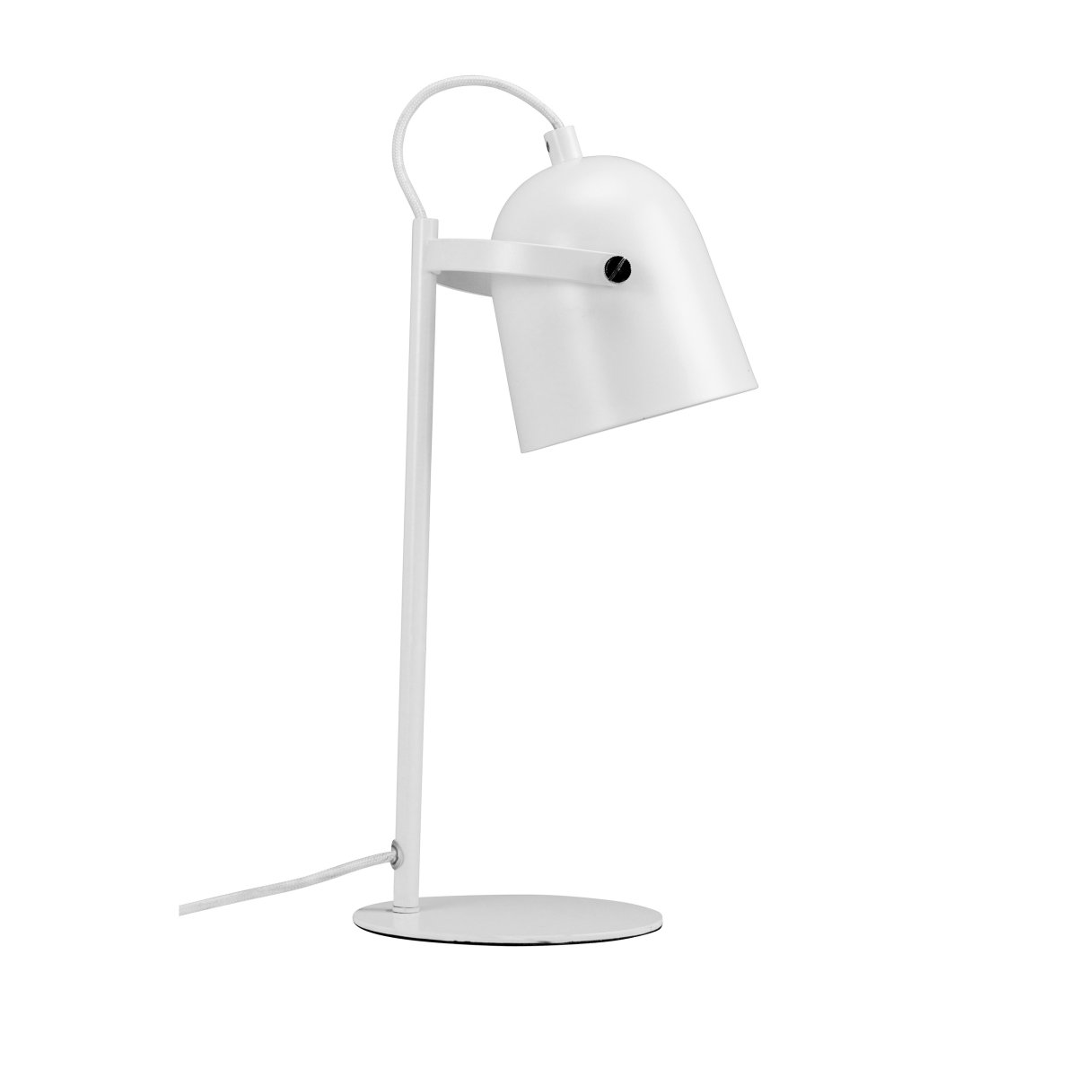 Oslo 37cm Hvid skrivebordslampe Fra Dyberg Larsen - Oslo bordlampe fås i en stilfuld hvid farve med krom detaljer på; lampeskærmen.