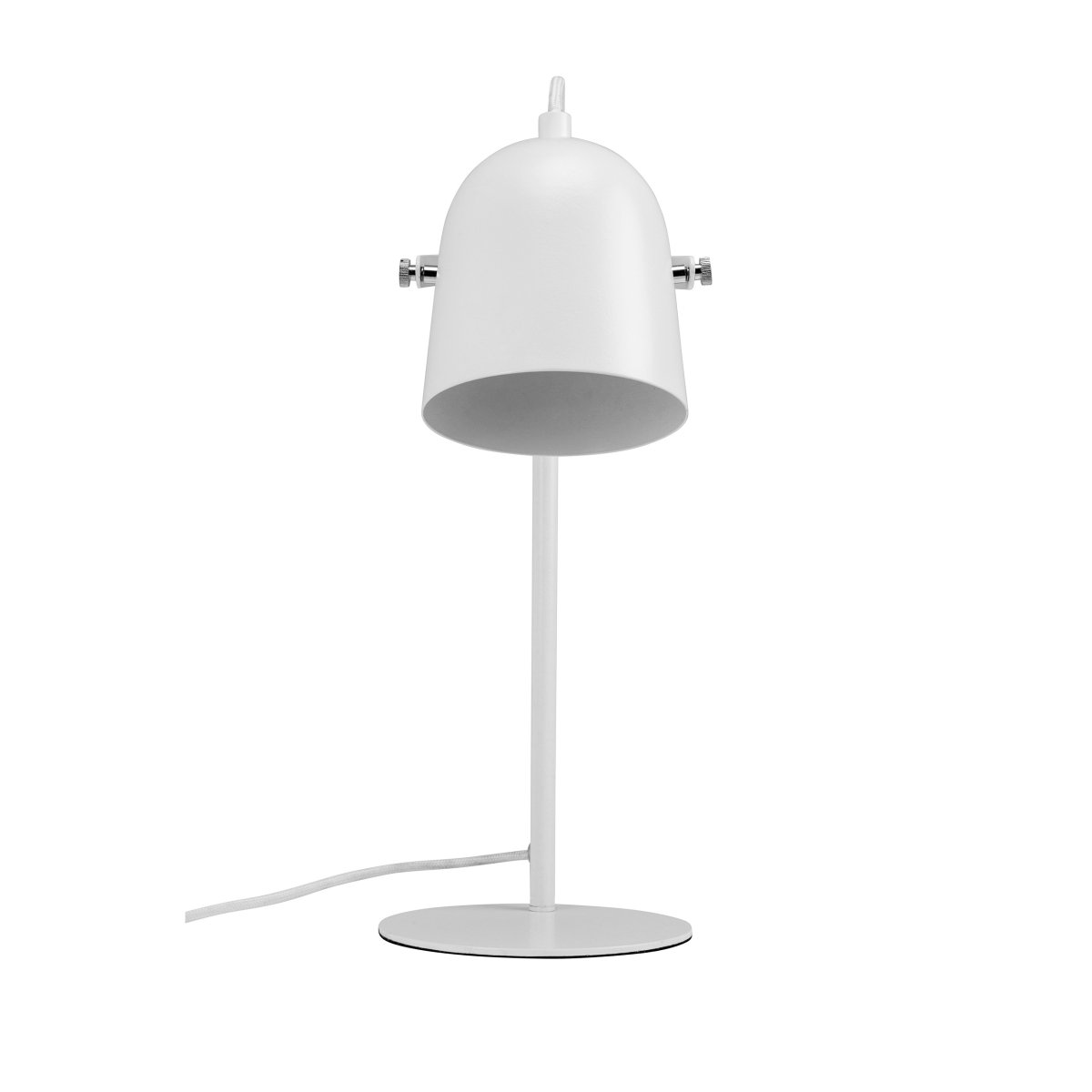 Oslo 37cm Hvid skrivebordslampe Fra Dyberg Larsen - Oslo bordlampe fås i en stilfuld hvid farve med krom detaljer på; lampeskærmen.