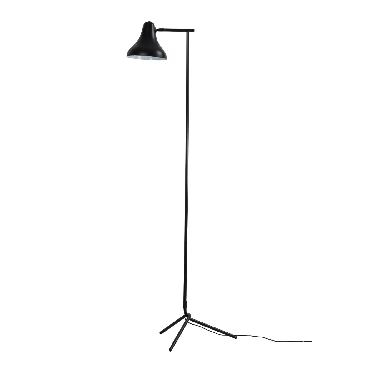 Tokyo Sort gulvlampe Fra Dyberg Larsen - Den elegante lampefod er formet i en bue, der skaber en følelse af rum og ro omkring lampen.