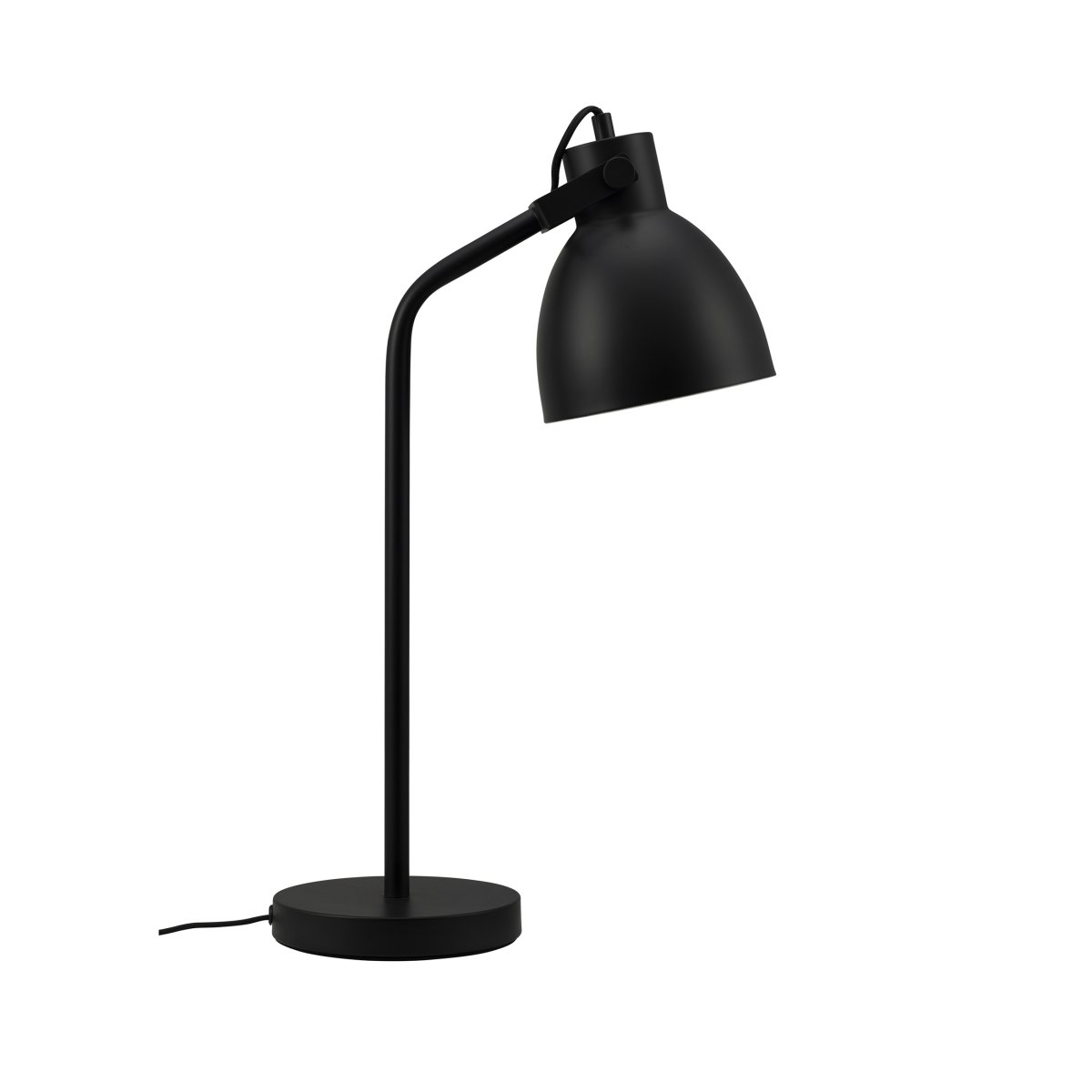 Coast 52cm Sort skrivebordslampe Fra Dyberg Larsen - Fremstillet i metal med hvidt interiør giver den god belysning i kombination med den bevægelige skærm.